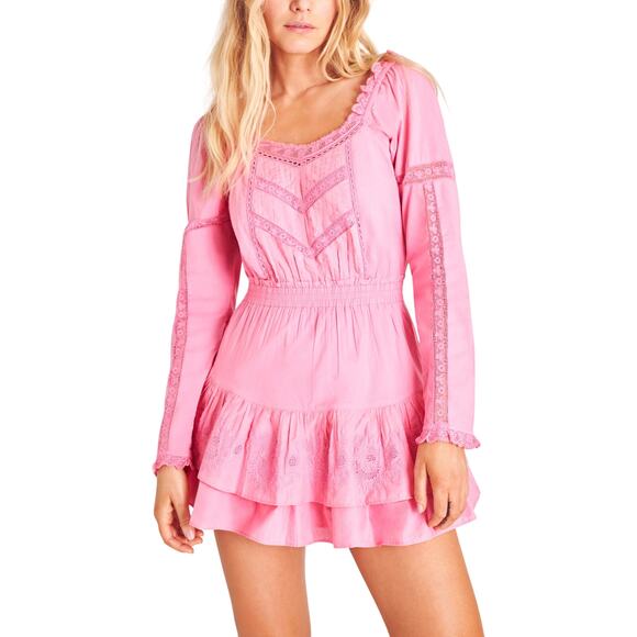 Loveshackfancy 'Sanaya' Pink Cotton Mini Dress Size XS - Picture 1 of 4